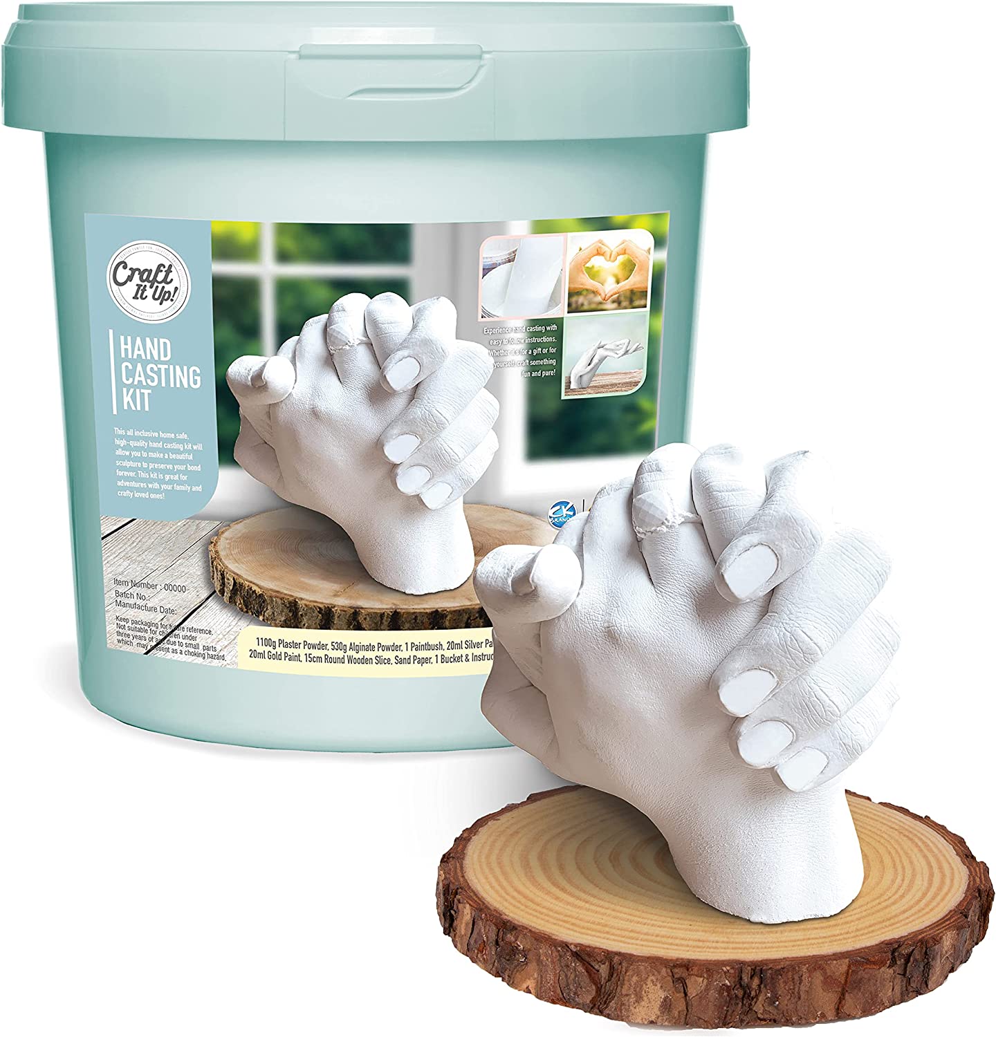 Hand Casting Kit by Craft It Up! DIY Plaster Molding Sculpture Kit, Hand Holding Craft for Adults Couples Romantic Activity Set, Baby Shower, Anniversary, Wedding Gift - Baby Hand Feet Mold Keepsake image 0