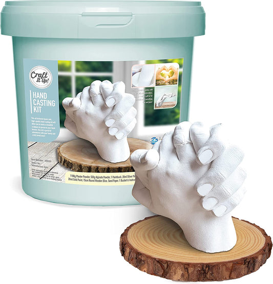 Hand Casting Kit by Craft It Up! DIY Plaster Molding Sculpture Kit, Hand Holding Craft for Adults Couples Romantic Activity Set, Baby Shower, Anniversary, Wedding Gift - Baby Hand Feet Mold Keepsake image 0