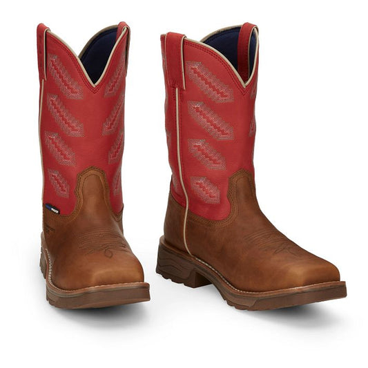 Tony Lamas Boots Men's Footwear Work Energy 11" Composite Toe Waterprro Work Boot Color Golden(Tan) image 0