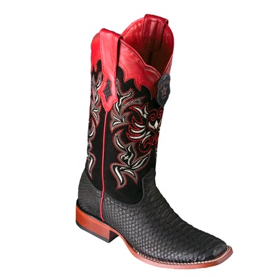 WOMEN’S LOS ALTOS PYTHON BOOTS WIDE SQUARE TOE HANDCRAFTED | COLOR BLACK (322N5705) image 0
