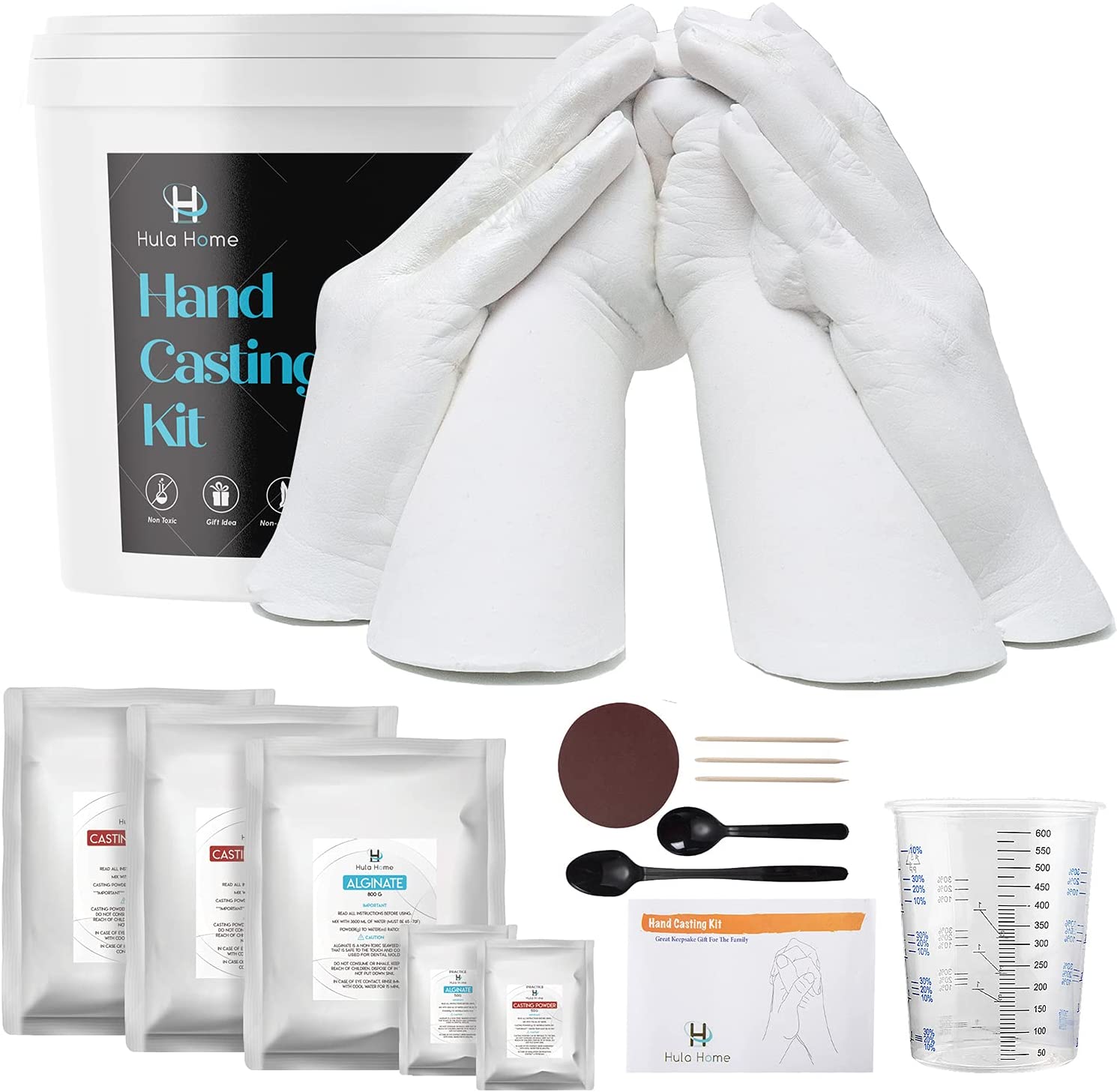 XL Hand Casting Kit for Families, Up to 6 Hands (Adults and Children) | Hand Hold Mold Plaster Casting DIY Keepsake Hands Sculpture Kit image 0