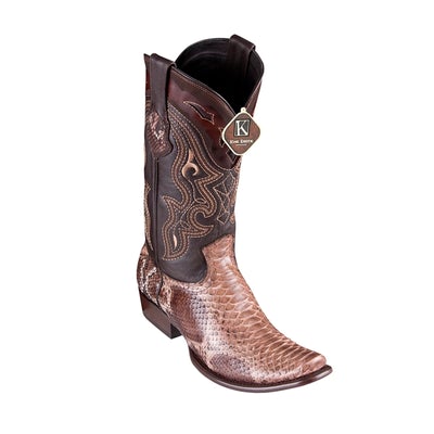 MEN'S KING EXOTIC PYTHON BOOTS DUBAI TOE HANDCRAFTED RUSTIC BROWN (4795785) image 0