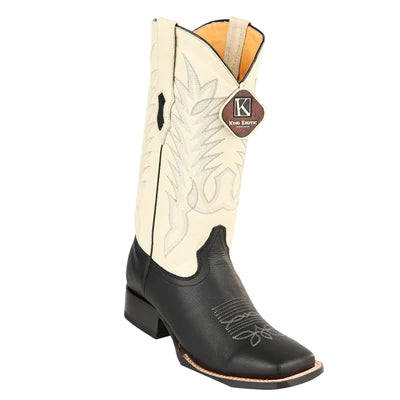 MEN'S KING EXOTIC BOOTS GENUINE LEATHER SQUARE TOE HANDCRAFTED BLACK (48222705) image 0