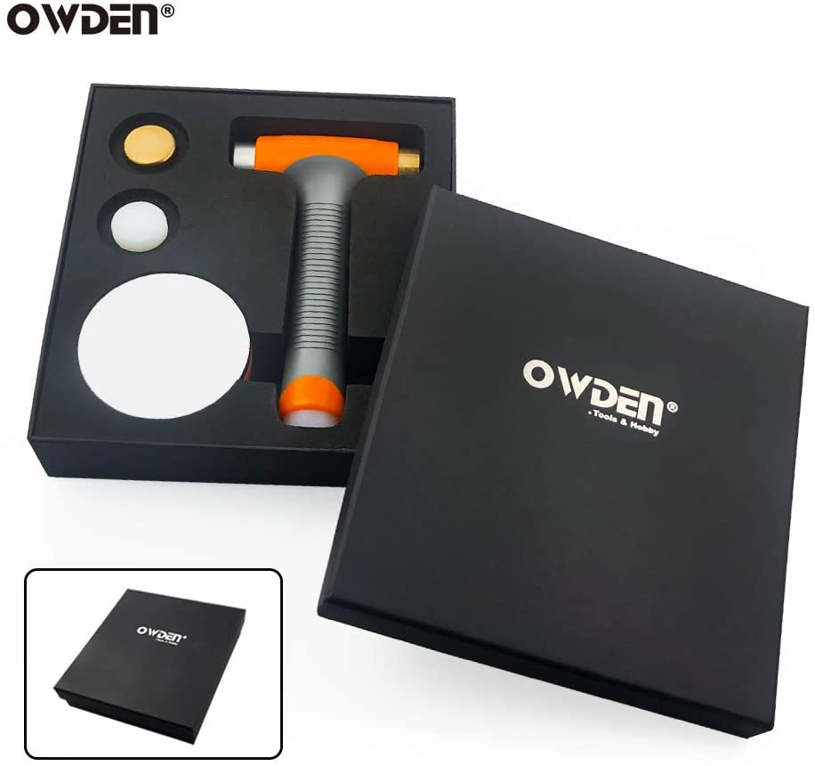 OWDEN Professional Jewelry Metal Stamps Hammer with 2 Replace Hammer Heads No-Rebound Steel Bench Block Set Jewelry Stamping Working Tools Metal Letter Punch for Brass Aluminium Copper Leather Marks. image 6