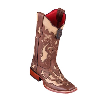 WOMEN’S LOS ALTOS TEJU LIZARD BOOTS WIDE SQUARE TOE HANDCRAFTED | COLOR SANDED ORYX (32R0711) image 0