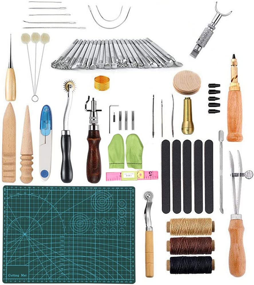 50pcs Leather Tools, Leather Sewing Kit, Hand-Work for Home Studio image 2