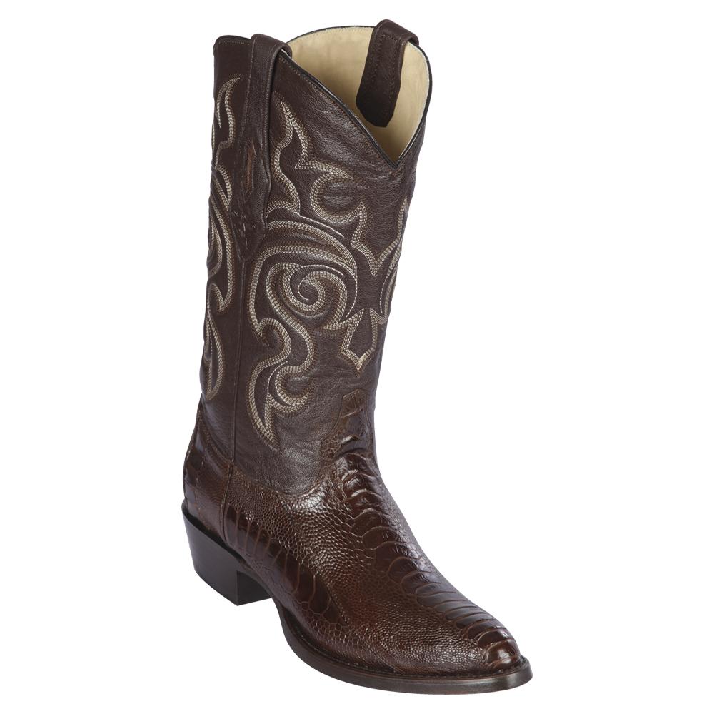 Los Altos Boots Mens #650507 Round Toe | Genuine Ostrich Leg Boots Handmade | Color Brown image 0