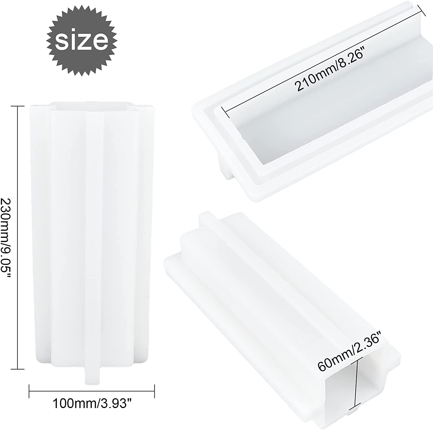 AHANDMAKER Square Shape Tube Column Silicone Soap Mould, Embed Soap Making Supplies Column Silicone Mould for DIY Craft Christmas Cake Baking Handmade Candle Soap Making Supplies image 1