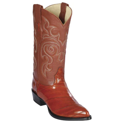 LOS ALTOS BOOTS MENS #990803 J TOE | GENUINE EEL SKIN BOOTS | COLOR COGNAC image 0