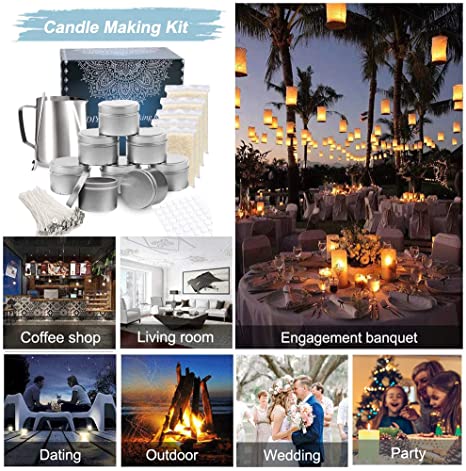 TEPENAR Candle Making Kit Supplies – Beewax Candle Craft Tools Including Heat-Proof Container, 8 Candle Jars, Clips, Spoon, Stickers, Wicks and Beeswax image 6