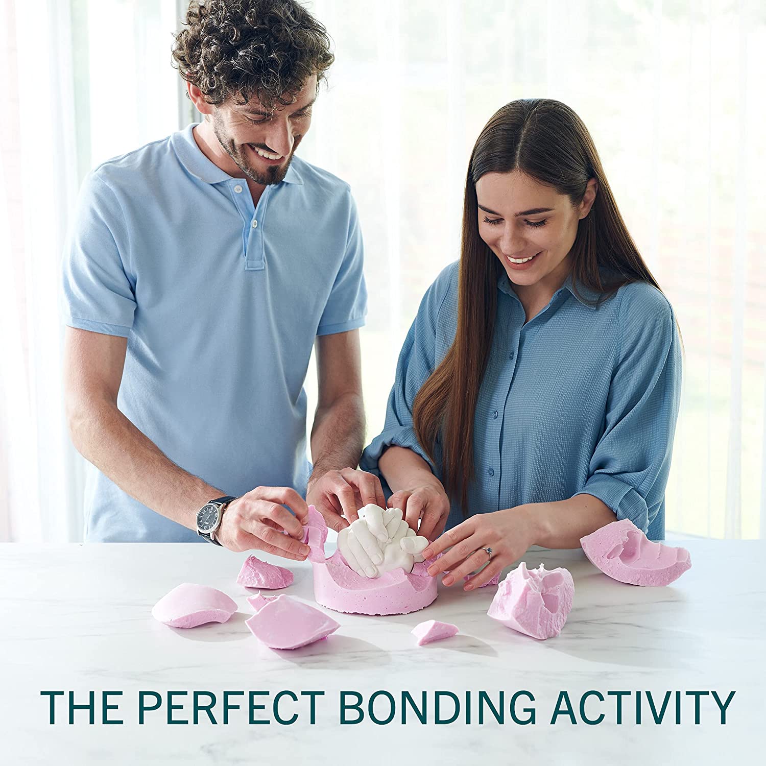 HomeBuddy Hand Casting Kit - Keepsake Hands Mold Kit with Powder Mixing Bucket, Plaster Mold, Alginate Molding Powder, Mothers Day Gifts, Unique Gift for Couples - Test Kit Included image 4