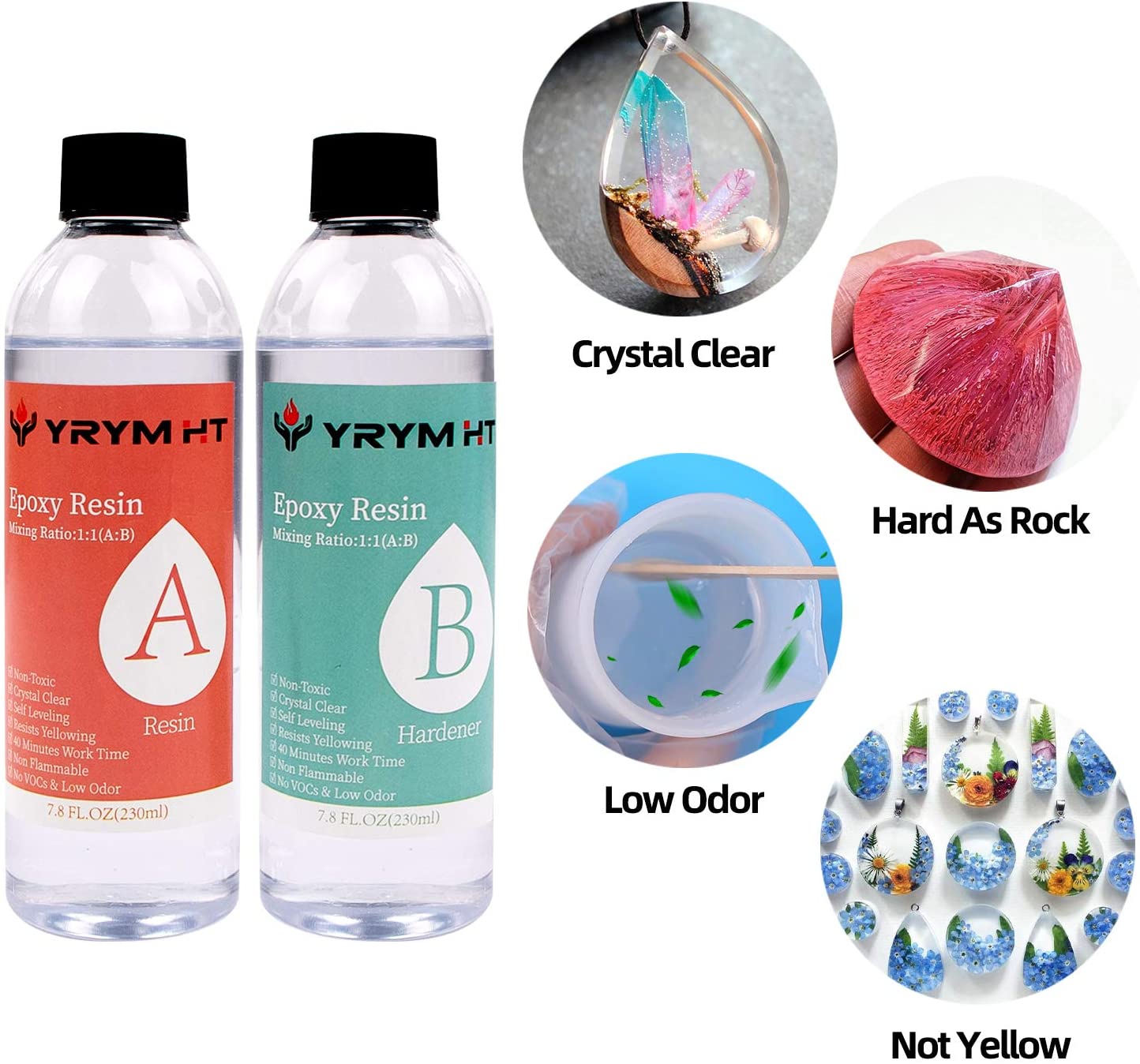 Epoxy Resin Kit for Beginners - 15.5 FL.OZ. Crystal Clear Casting and Coating Epoxy Resin for Jewelry Making, Art, Crafts, Tumblers, River Tables, UV Resistant, Easy Mix 1:1 Resin Epoxy Kit image 2