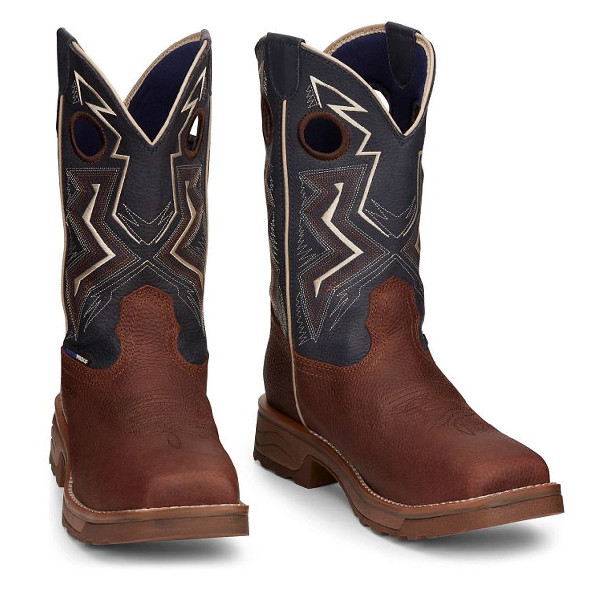 Tony Lamas Men's Footwear Work Force 11" Wide Square Composite Toe Waterproof Work Boot Color Dark  Brown image 0