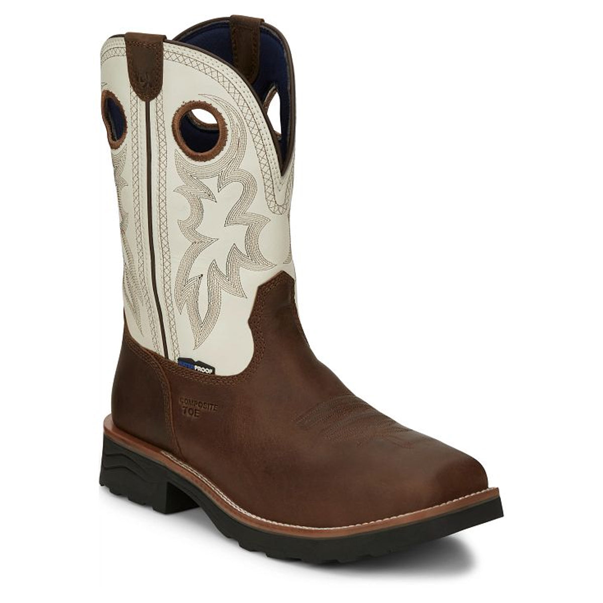 Tony Lamas Boots Men's Footwear Work Fireball 11" Composite Toe WAterproof Work Boot Color Bark image 1