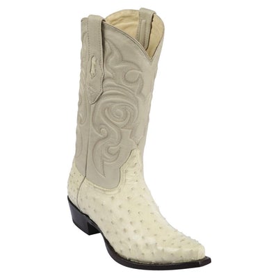 LOS ALTOS BOOTS MENS #940304 SNIP TOE | GENUINE OSTRICH BOOTS | COLOR WINTER WHITE image 0