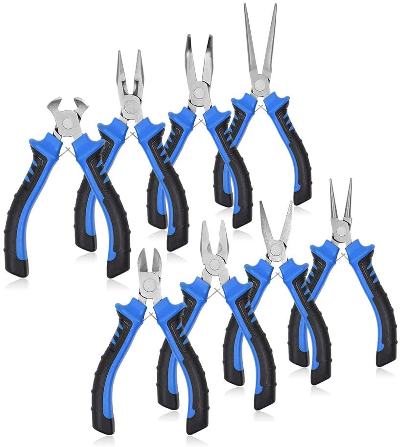 Jewelry Pliers, NEWACALOX 8pcs Jewelry Making Pliers Tools Micro Jewelry Pliers Set Jewelry Making Kit for Jewelry Making Supplies image 3