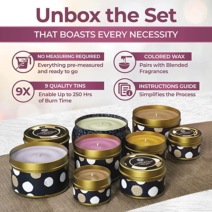 Candle Making Kit, 83 Pieces - Makes 9 Scented Candles, DIY Arts and Crafts Kits for Adults and Teens, Soy Wax Candle Making Kit for Adults, Hobbies for Women by Pebble &amp; Stem image 1