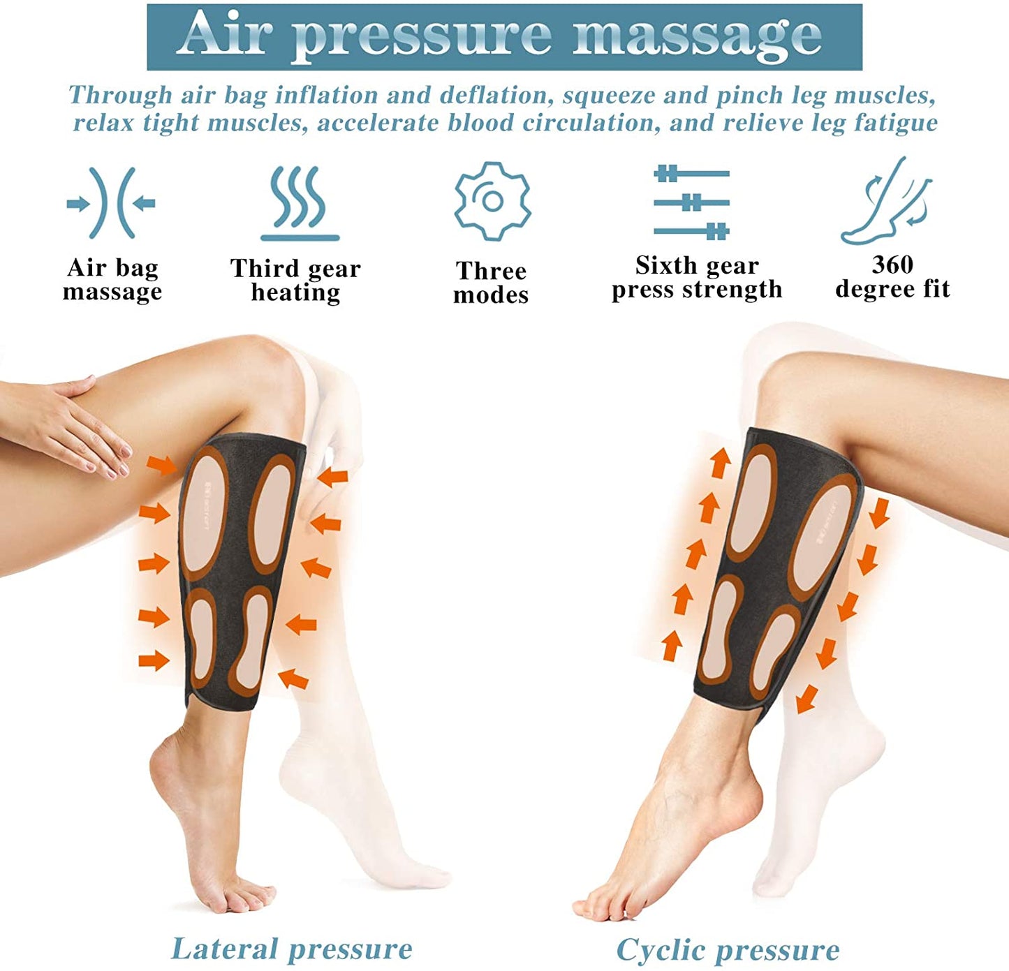Compression Leg Massager, Muscle Fatigue Massager for Leg, Calf Air Massager for Circulation, Foot Massager with Heat, Gifts for Women,Men image 5