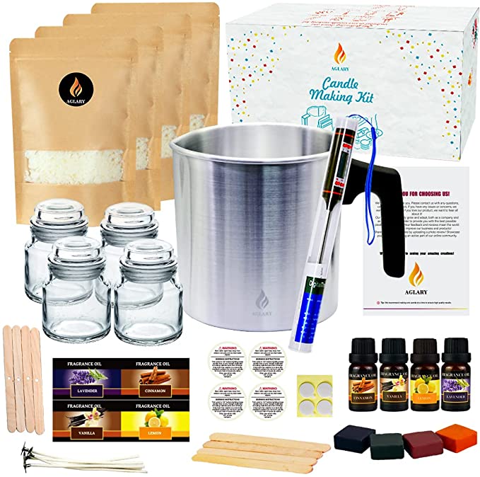 AGLARY DIY Soy Candle Making Kit Supplies, Full Candle Making Kits for Beginners-Including Melting Pitcher, Tin Container,Wicks image 0