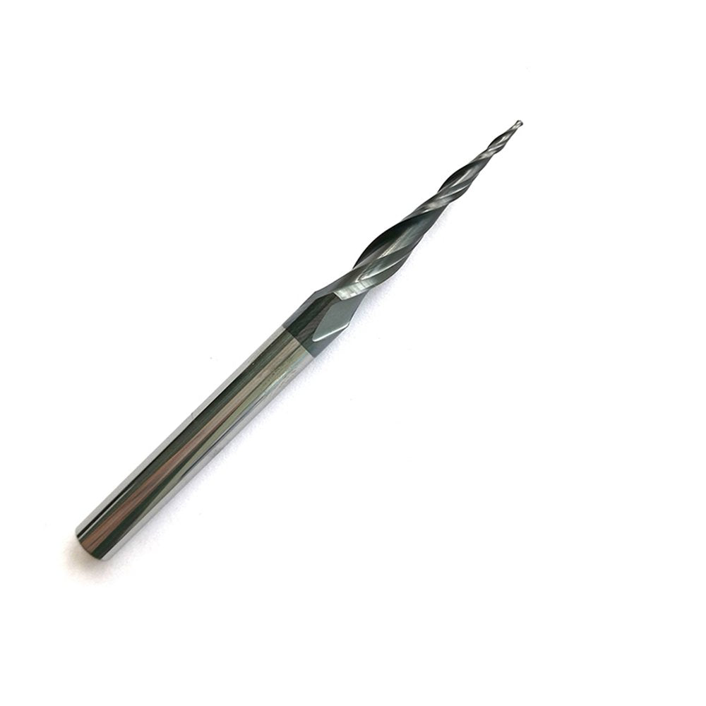 JERRAY CNC Carving 4.82 Deg Tapered Angle Ball Tip Radius=0.5mm X 1/4" Shank Tungsten Solid Carbide HRC55 with TiAIN Coated Router Bits image 0