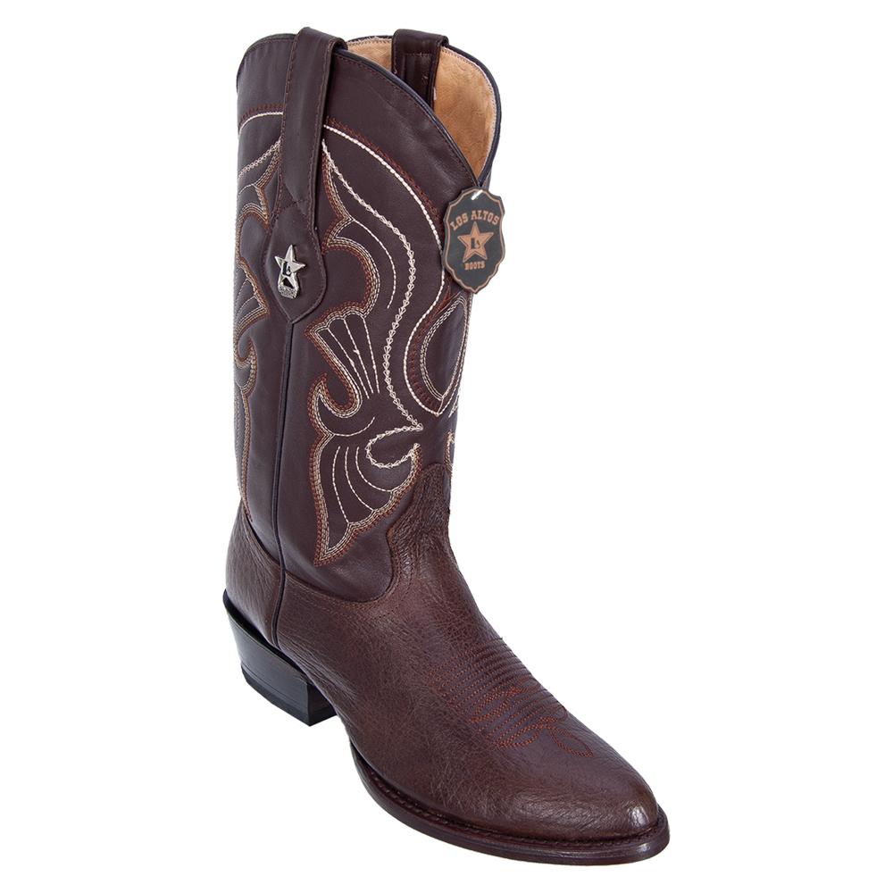 Los Altos Boots Mens #653107 Round Toe | Genuine Bull Shoulder Leather Boots Handcrafted | Color Brown image 0