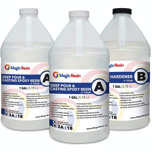 Deep Pour Epoxy Resin for River Table | 3 Gallon (11.4 L) | 2'' DEEP Pour, Casting &amp; Art Epoxy Resin Kit | Low VOC &amp; Low Odor | for River Tables, Deep Pour, Casting, Molding, Jewelry, Crafting image 0