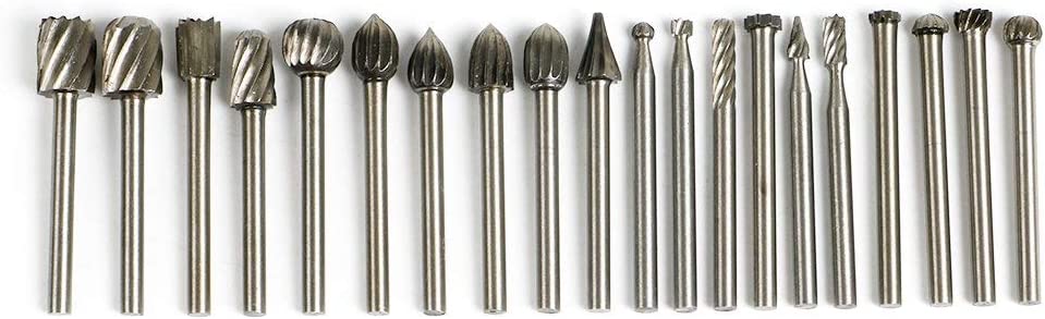20 PCS HSS Routing Router Grinding Bit Set Burr Speed Kit for Dremel Wood Working Tools Carving Drilling image 4