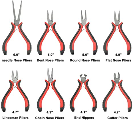 Jewelry Pliers 8PCS Kit, Mini Pliers Set with Wood Pallet Kit,NEWACALOX Precision DIY Plier for Jewelry Making Supplies image 1