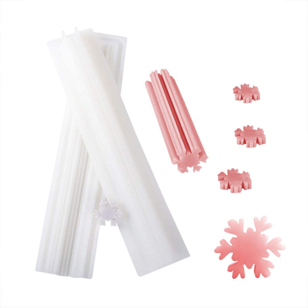 Silicone Candle Mold Long Tube Mousse Dessert Mold 3D DIY Handmade Soap Tube Model Ice Cream Pudding Molds Snowflake Shape Fondant Mould Embed Soap Making Supplies Cake Craft Baking Decorating Tools image 0