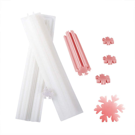 Silicone Candle Mold Long Tube Mousse Dessert Mold 3D DIY Handmade Soap Tube Model Ice Cream Pudding Molds Snowflake Shape Fondant Mould Embed Soap Making Supplies Cake Craft Baking Decorating Tools image 0