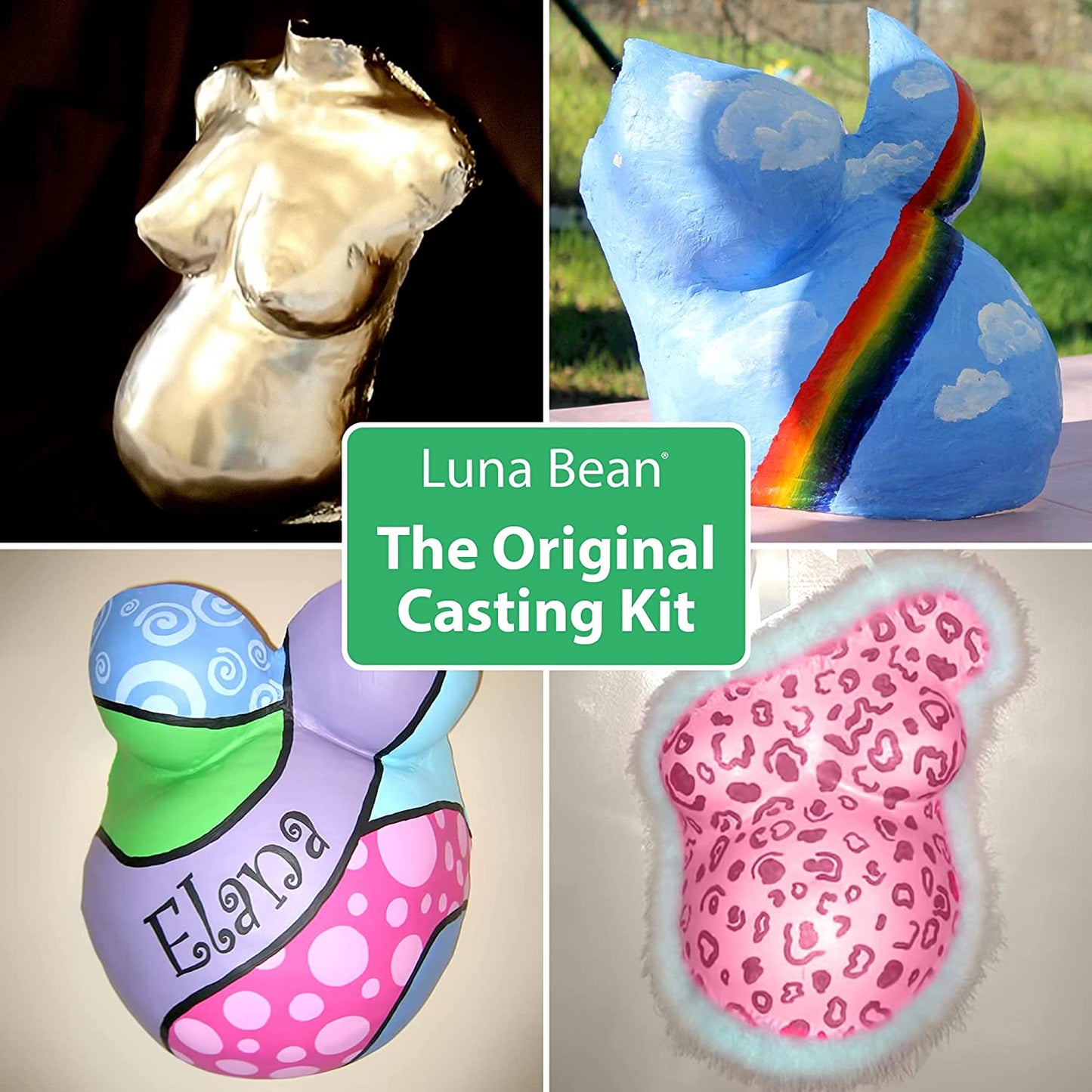 Luna Bean Deluxe Belly Casting Kit Pregnancy - Baby Bellies Baby Casting Kit - Pregnancy Belly Plaster Molding Casting Kit-New Moms Casting Keepsakes image 2