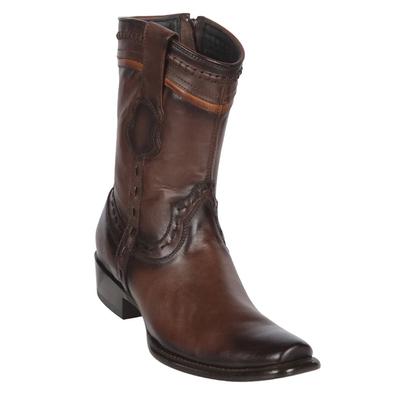 MEN'S KING EXOTIC LEATHER BOOTS DUBAI TOE HANDCRAFTED FADED BROWN (479B3816) image 0