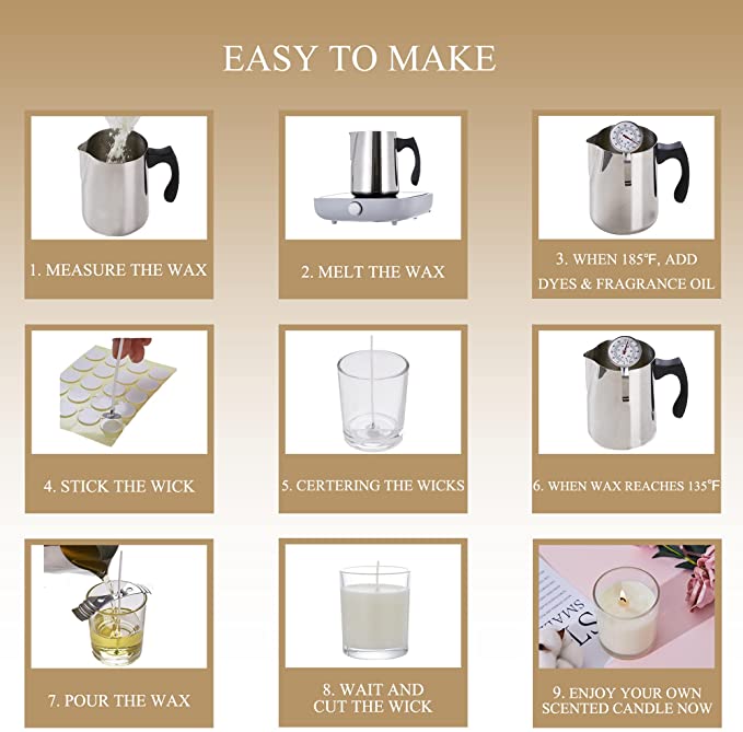 olorvela Soy Candle Making Kit for Adults with Soy Wax Flakes &amp; Candle Wax Melting Pot, Candle Making Supplies with Instructions image 6
