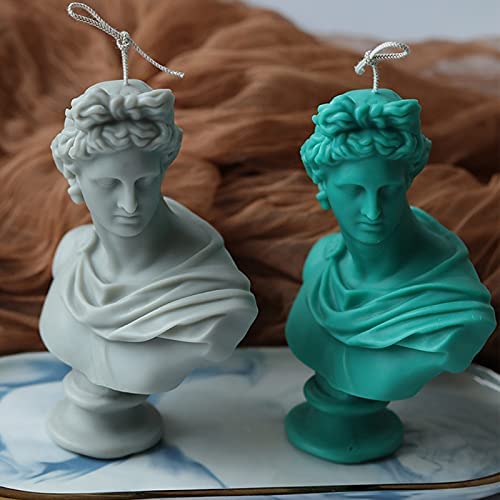 GreatMold Silicone Candle Mold European Apollo Head Sculpture Aromatherapy Candle Mould Plaster Molds Reusable DIY Resin Mould for Figurine Craft, GM-400 image 6