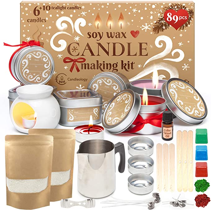 Soy Candle Making Kit for Adults - Winter Candle Maker Kit - DIY Candle Making Kit for Beginners - Winter Candles Making Kit Winter Crafts for Adults Women Winter Craft Supplies Multicolor image 0