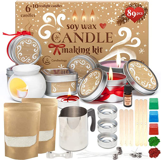 Soy Candle Making Kit for Adults - Winter Candle Maker Kit - DIY Candle Making Kit for Beginners - Winter Candles Making Kit Winter Crafts for Adults Women Winter Craft Supplies Multicolor image 0