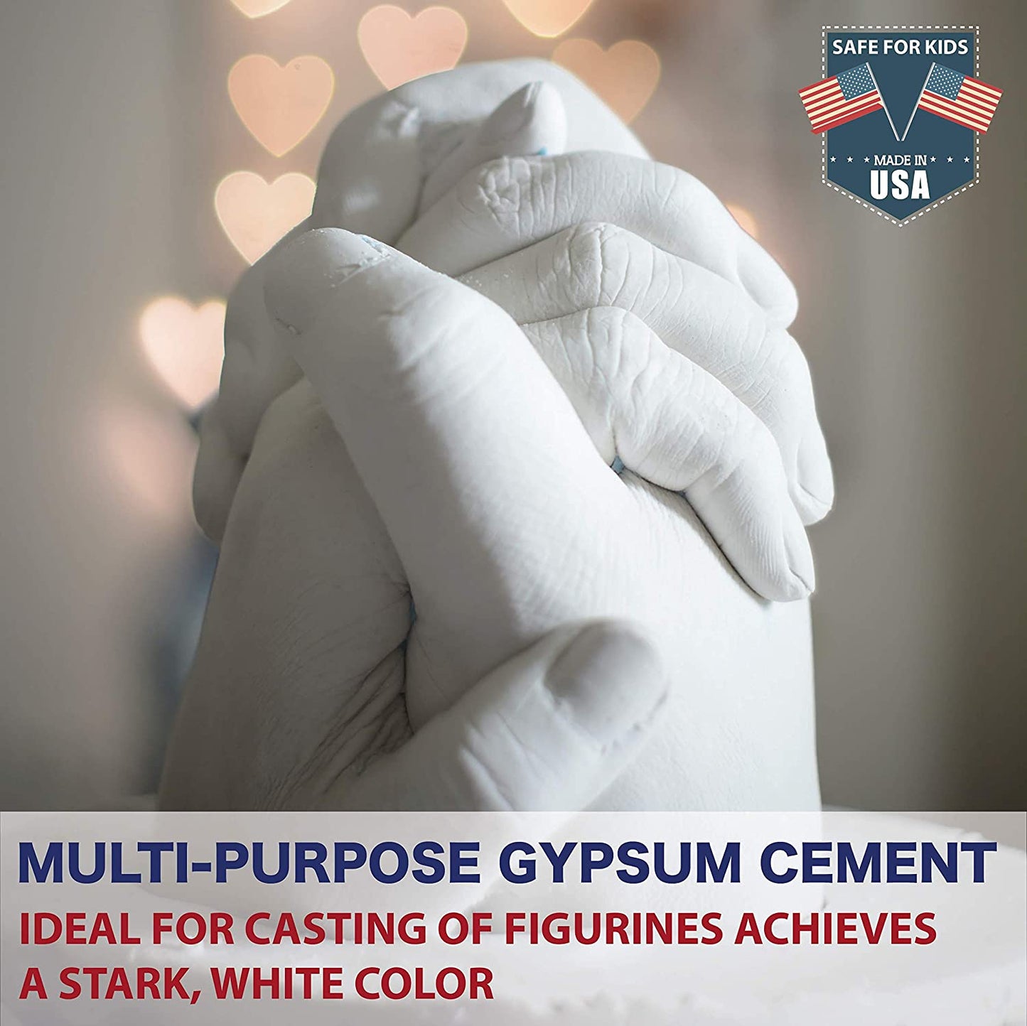 Plaster of Paris Powder for Crafts - 2lb Pottery &amp; Ceramic Casting Material, Plaster Hand Mold Casting Kit, Hydrocal Gypsum Powder - Ideal for Latex Molds, Craft Projects, Model Railroads, Wall Repair image 1