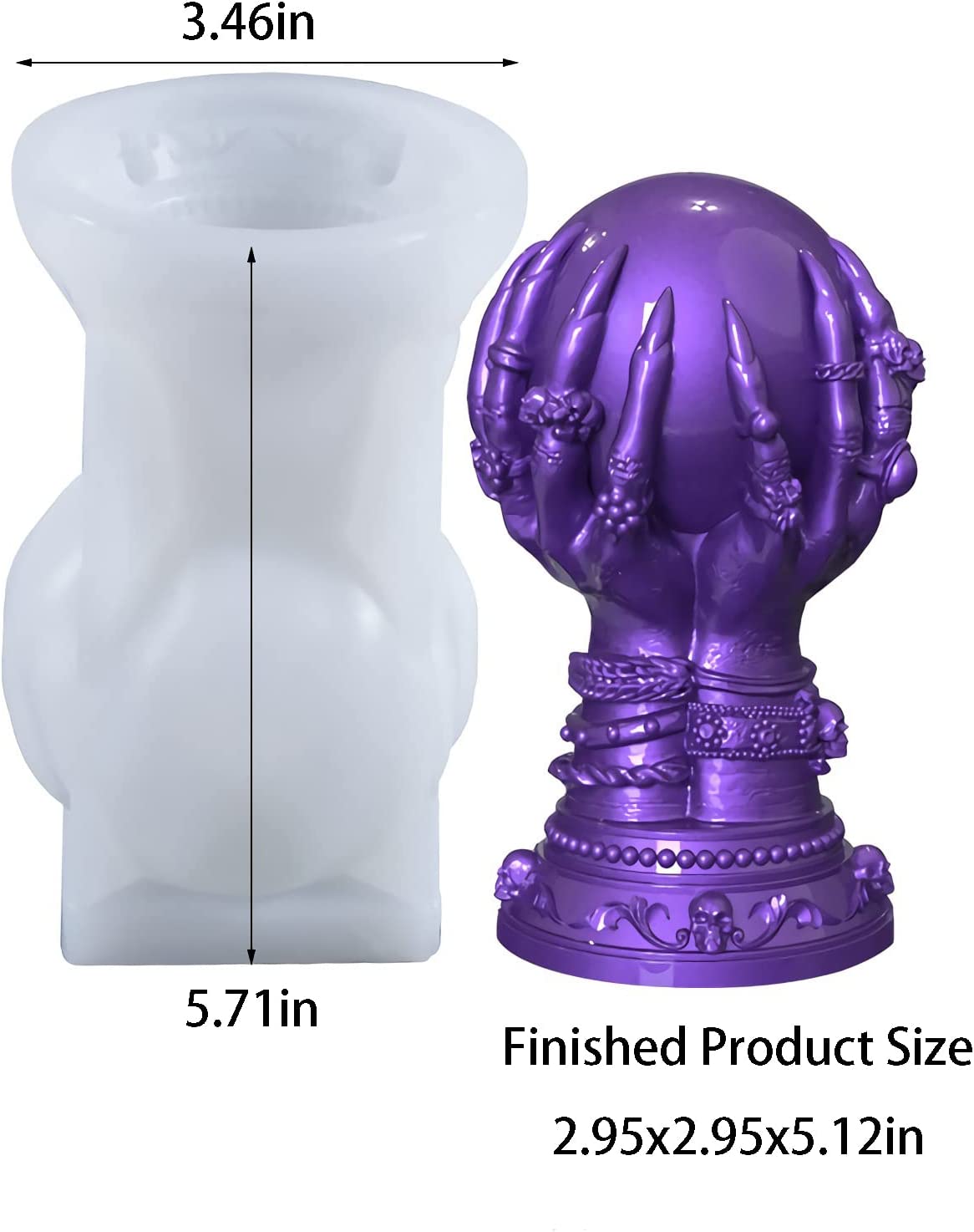 Silicone Mold Making Kit, 30A Translucent Platinum RTV-2 Liquid Silicone Rubber 9.6OZ for Casting Resin, Soap, Candle, Clay, DIY Molds -1:1 by Volume with Tool 4 Cups,4 Sticks,2 Droppers,1 Pair Gloves image 2