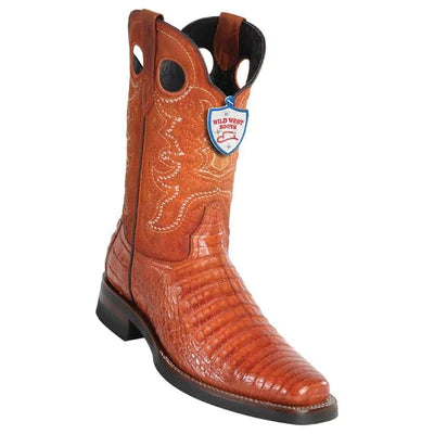 WILD WEST BOOTS #28198203 MEN'S | COLOR COGNAC | MEN'S WILD WEST CAIMAN BELLY BOOTS WITH RUBBER SOLE SQUARE TOE HANDCRAFTED image 0