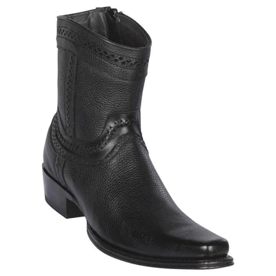 LOS ALTOS BOOTS MENS #76B2705 LOW SHAFT EUROPEAN SQUARE TOE | GENUINE GRISLY LEATHER BOOTS | COLOR BLACK image 0