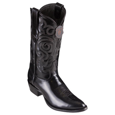 LOS ALTOS BOOTS MENS #654205 ROUND TOE | GENUINE CHAMELEON LEATHER BOOTS HANDCRAFTED | COLOR BLACK image 0