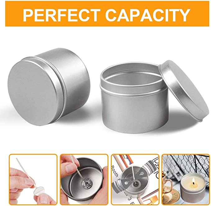 DINGPAI 27pcs Candle Tins, 2oz Metal Tins, Round Empyt Candle Containers for Candle Making, Party Favors, Spices &amp; Gifts… image 2