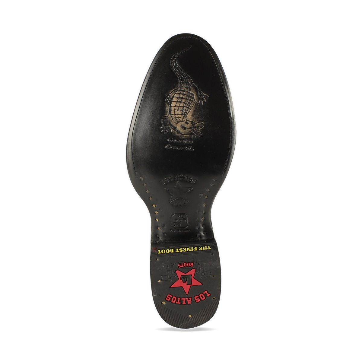 Los Altos Boots Mens #698205 Roper Style | Caiman Belly Boots Handcrafted | Color Black image 3