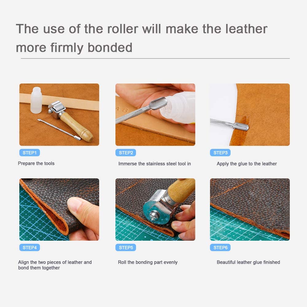 Caydo 509 Pieces Leather Working Tool Set with an Instructions, Punch Cutter Tools, Letter and Number Stamp Set, Stamping Set, Tanned Leather for Beginner and Professional image 3