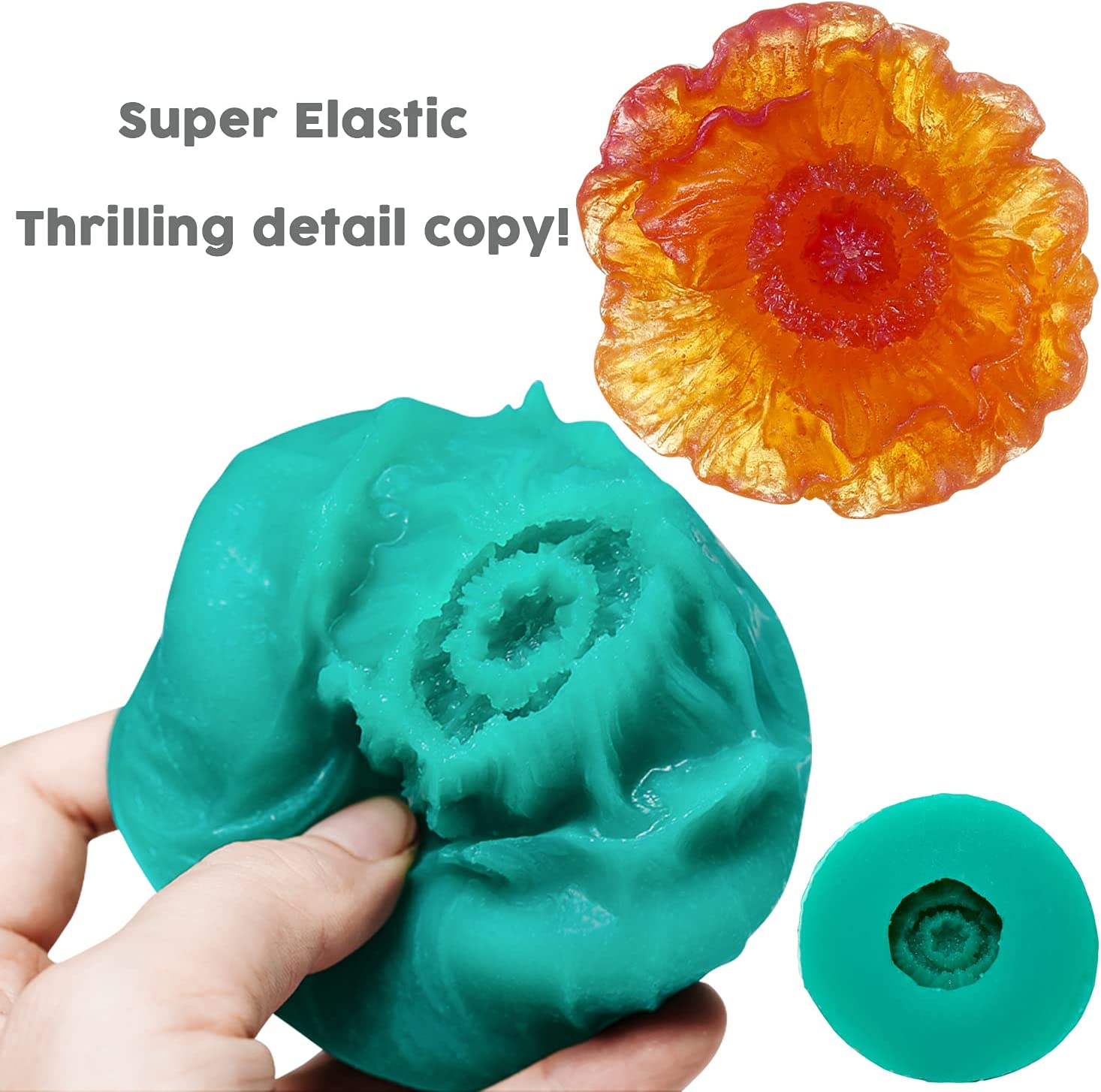 BBDINO Super Elastic Silicone Mold Making Kit, Mold Making Silicone Rubber N.W. 21.16 oz, Liquid Silicone Rubber Mold Making, Ideal for Casting 3D Silicone Molds| Food Molds 1:1 by Volume, Jade Green image 2