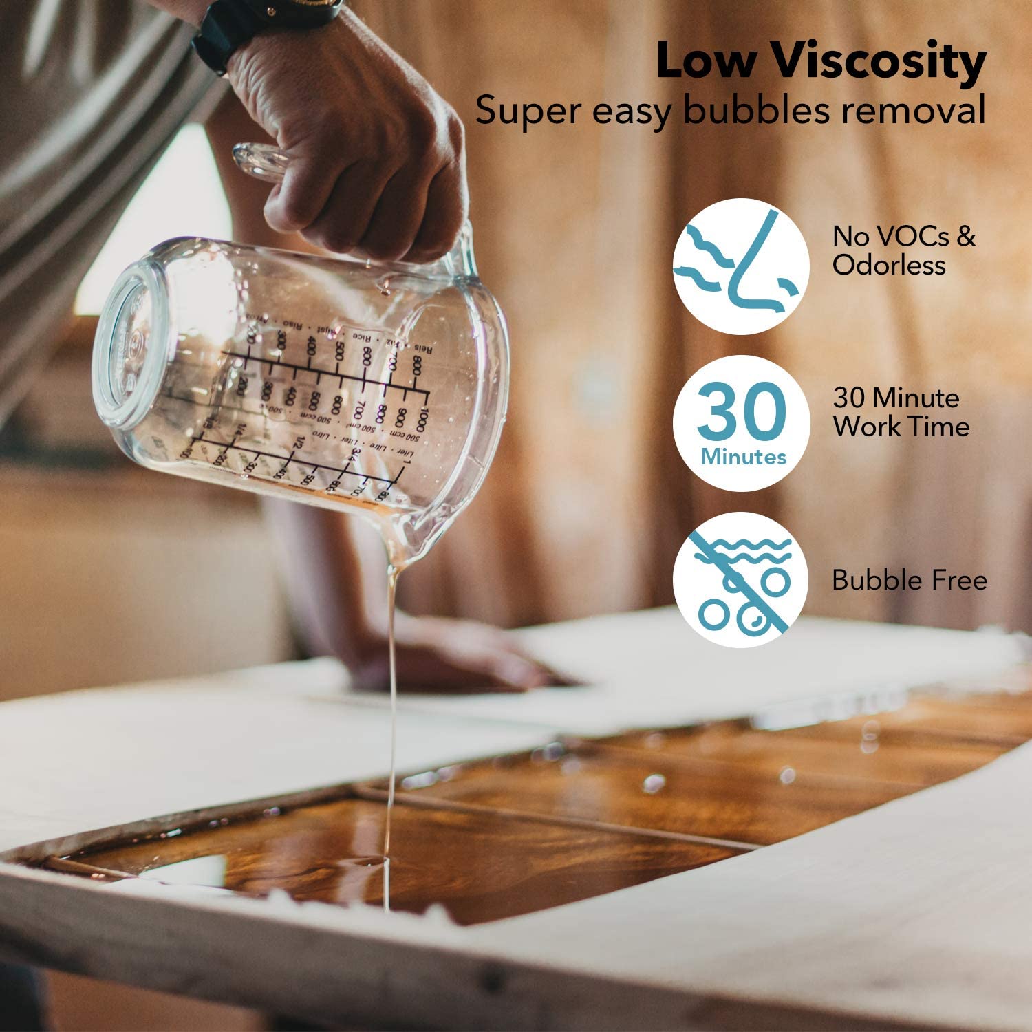 JANCHUN Resin Kit for Beginners,Coating and Casting Coaster Molds for Resin Casting with Foil Flakes Color Pigments,Art Resin Epoxy Resin Crystal Clear for Art,Crafts,Jewelry,DIY,Tumbler,River Table image 2