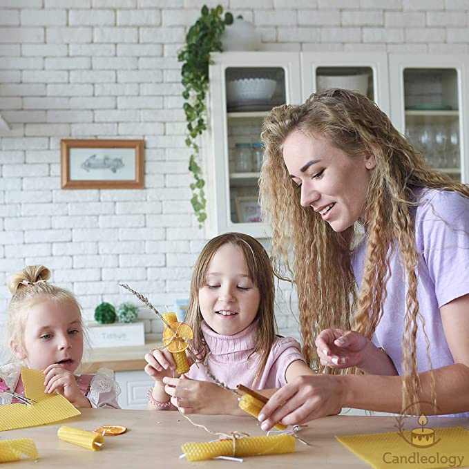 Beeswax Candle Making Kit - All-Inclusive DIY Candle Making Kit for Adults and Kids - Candle Rolling Kit DIY Candle Maker - Beeswax Sheets for Candle Making Kit - Candle Starter Kit Beeswax Candle Kit image 3