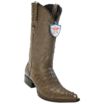 WILD WEST BOOTS #2950165 MEN'S | COLOR MINK | MEN'S WILD WEST CAIMAN TAIL 3X TOE BOOTS HANDCRAFTED image 0