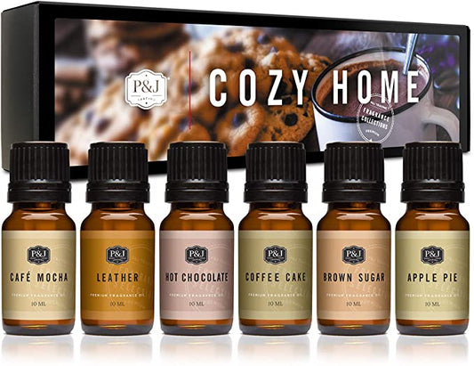 P&amp;J Trading Fragrance Oil | Cozy Home Set of 6 - Scented Oil for Soap Making, Diffusers, Candle Making, Lotions, Haircare, Slime, and Home Fragrance image 0