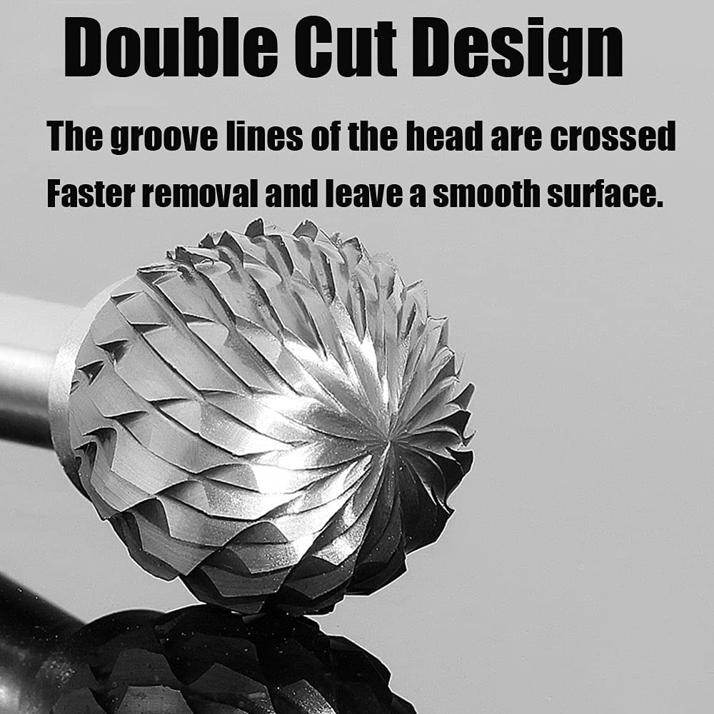 Tungsten Carbide Rotary Burr Set with 1/8" Shank, Double Cut Carving Bits for Rotary Tool Accessories for DIY Woodworking, Polishing, Drilling image 2